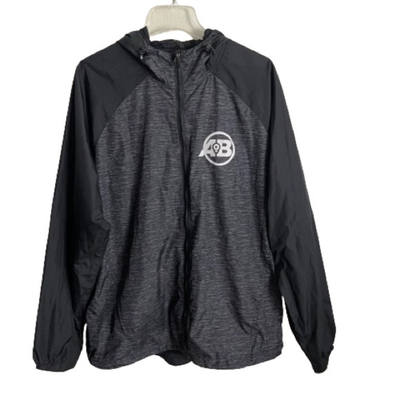Men’s Sports Tek Black & Grey Lightweight Zip Up Jacket Size Large! - Picture 1 of 7